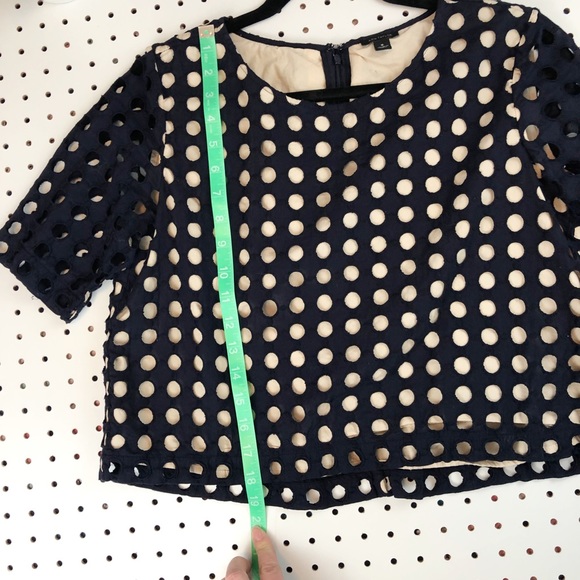 ANN TAYLOR polka dot crop top swiss dot swing mod - Picture 3 of 8
